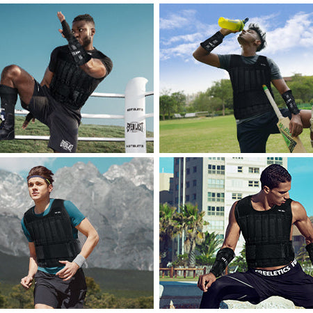 Premium fitness weighted vest with adjustable ankle and wrist weights for workout training