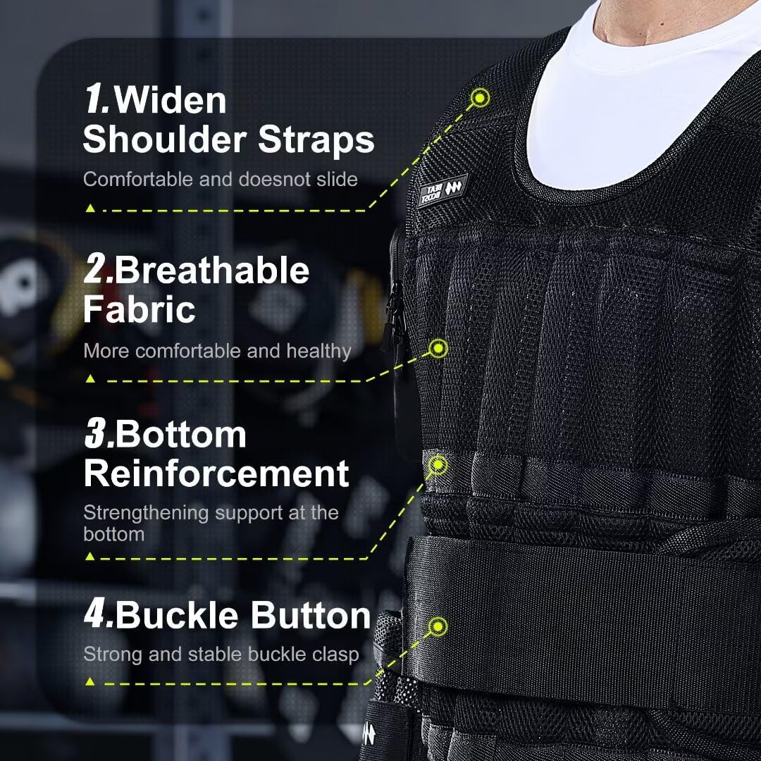 Weighted vest for walking and running with adjustable resistance