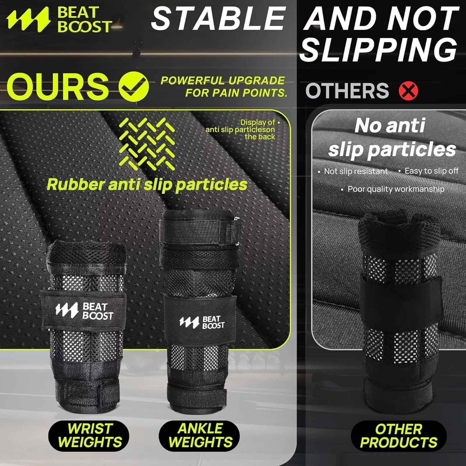 BeatBoost adjustable wrist and ankle weights full set