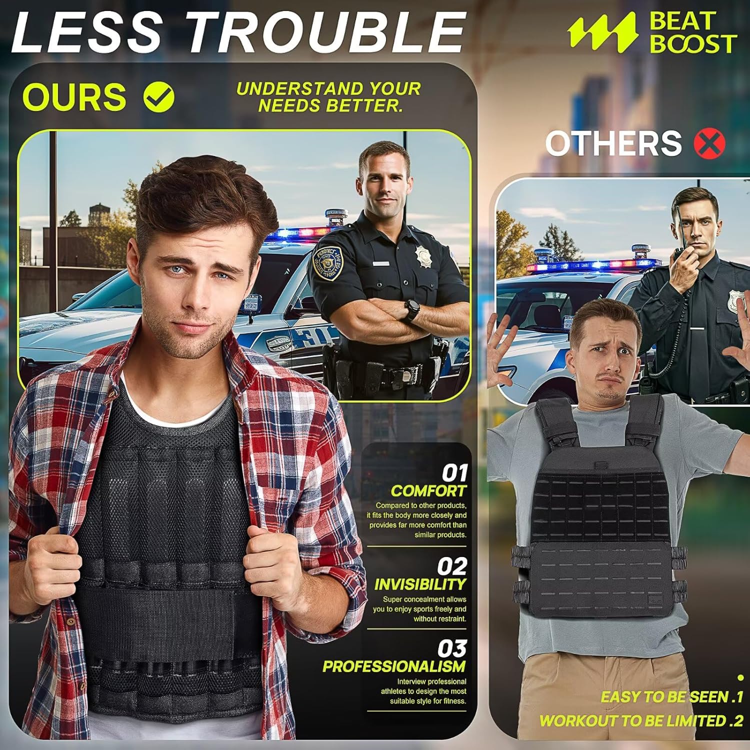 breathable fitness vest with steel plates