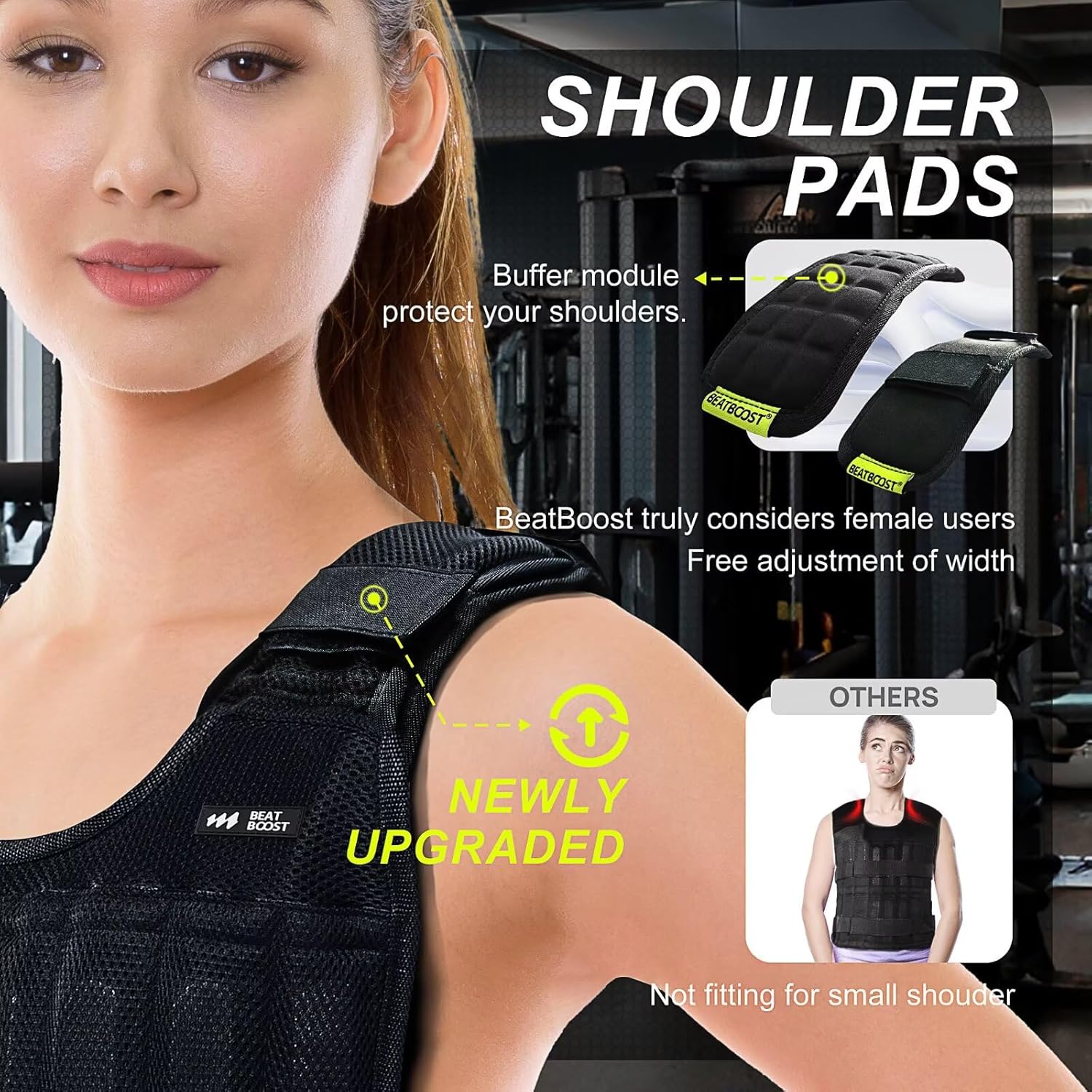weighted vest set with shoulder pads included