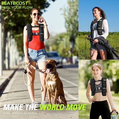 BeatBoost training vest with secure shoulder straps