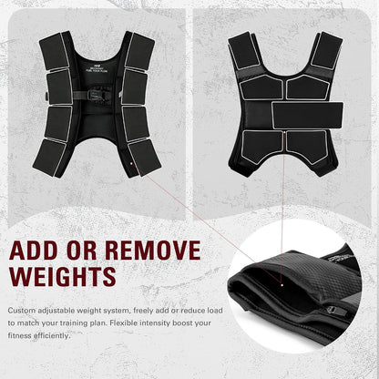 Black iron weight vest with adjustable weight pockets for adding or removing weights